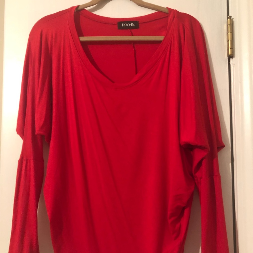 Red Dolman sleeve top by Fabrik